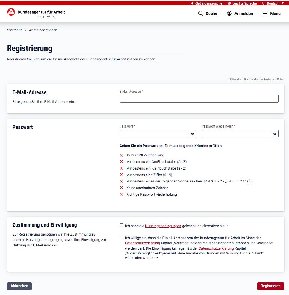 Registrierung